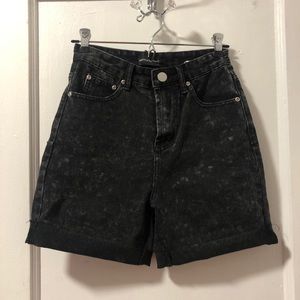 Black Denim Mom Style Shorts